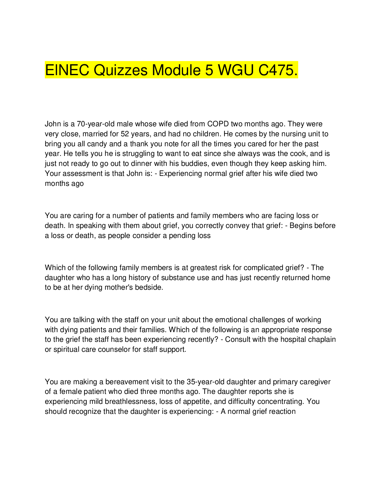 Preview image for ElNEC Quizzes Module 5 WGU C475